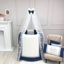 Lenjerie Patut Copii Bebe 9 piese Royal albastra